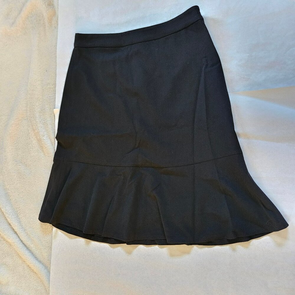 BAR III Womens Ruffled Zippered Knee Length Wear to Work A-Line Skirt